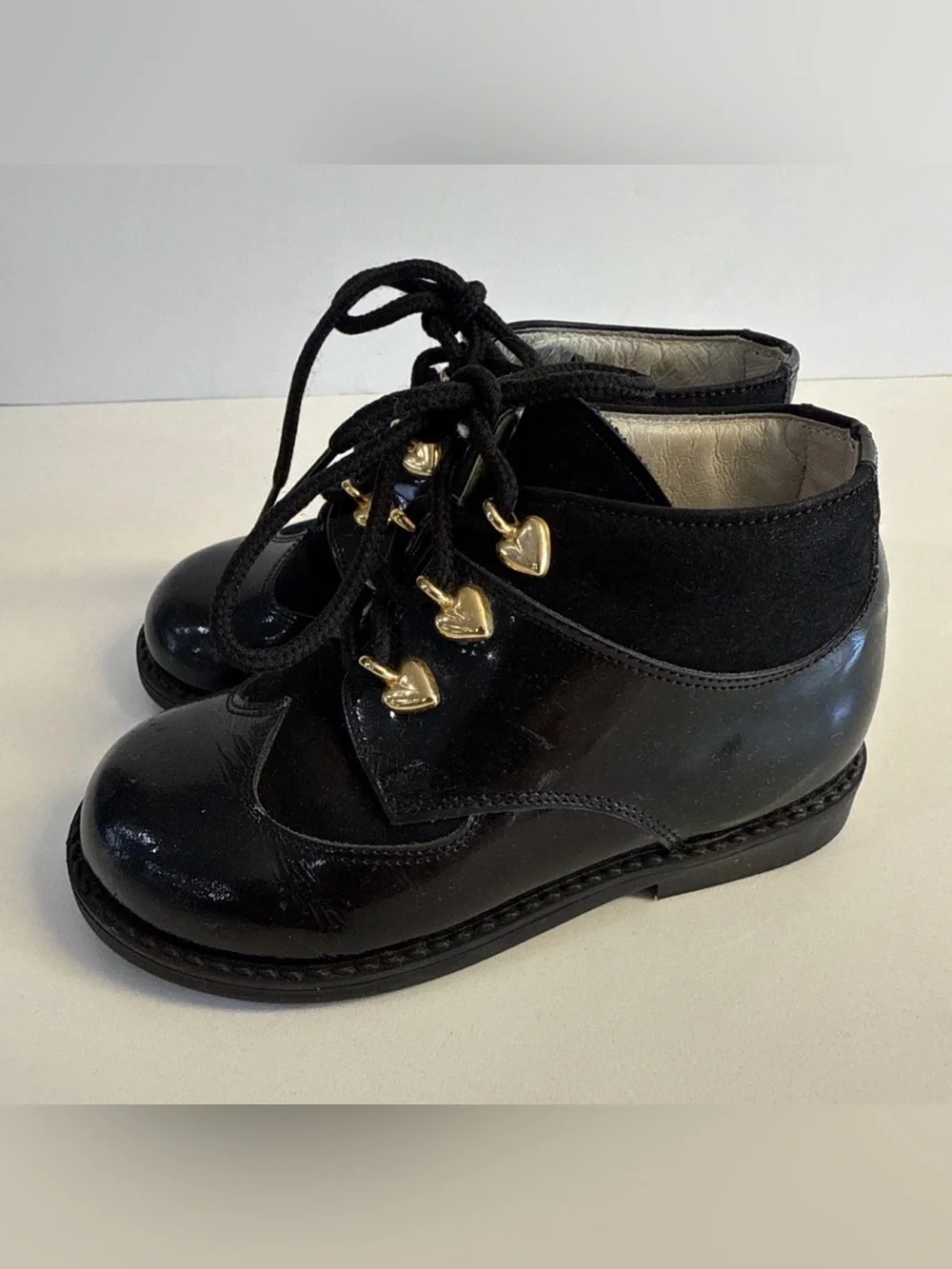 *Vintage Toddler Girl Shoe Be Baby Doo Italian Leather black Size8 us/ 24 eu